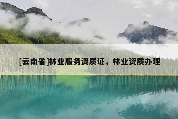 [云南省]林业服务资质证，林业资质办理