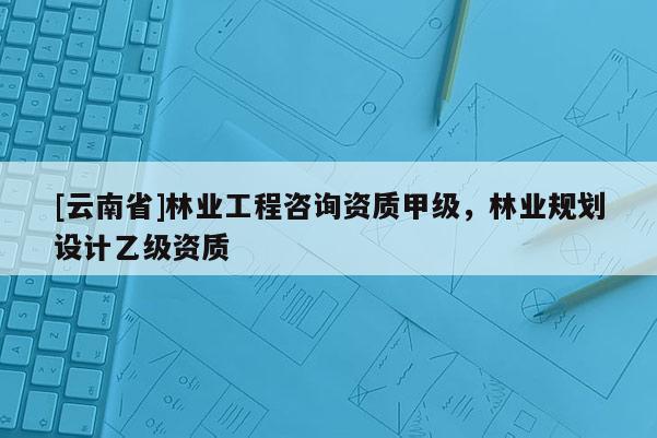 [云南省]林业工程咨询资质甲级，林业规划设计乙级资质