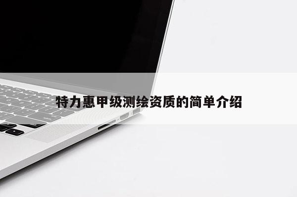 特力惠甲级测绘资质的简单介绍