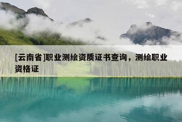 [云南省]职业测绘资质证书查询，测绘职业资格证