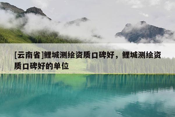 [云南省]鲤城测绘资质口碑好，鲤城测绘资质口碑好的单位