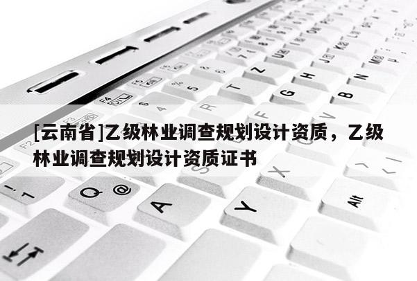 [云南省]乙级林业调查规划设计资质，乙级林业调查规划设计资质证书