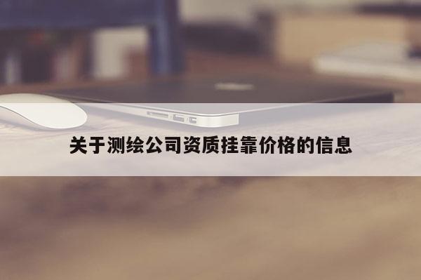 关于测绘公司资质挂靠价格的信息