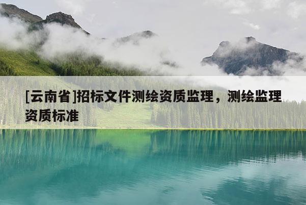 [云南省]招标文件测绘资质监理，测绘监理资质标准